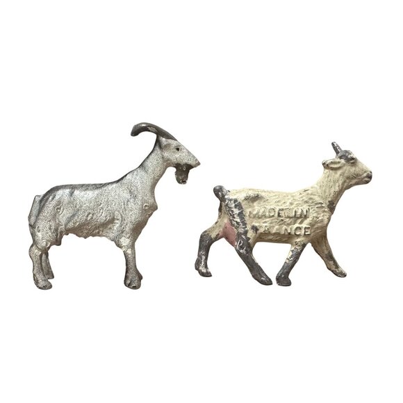 Vintage Lead Figures 2 Goats 1950s Vintage Lead Toys 1.75" Tall - Picture 4 of 7